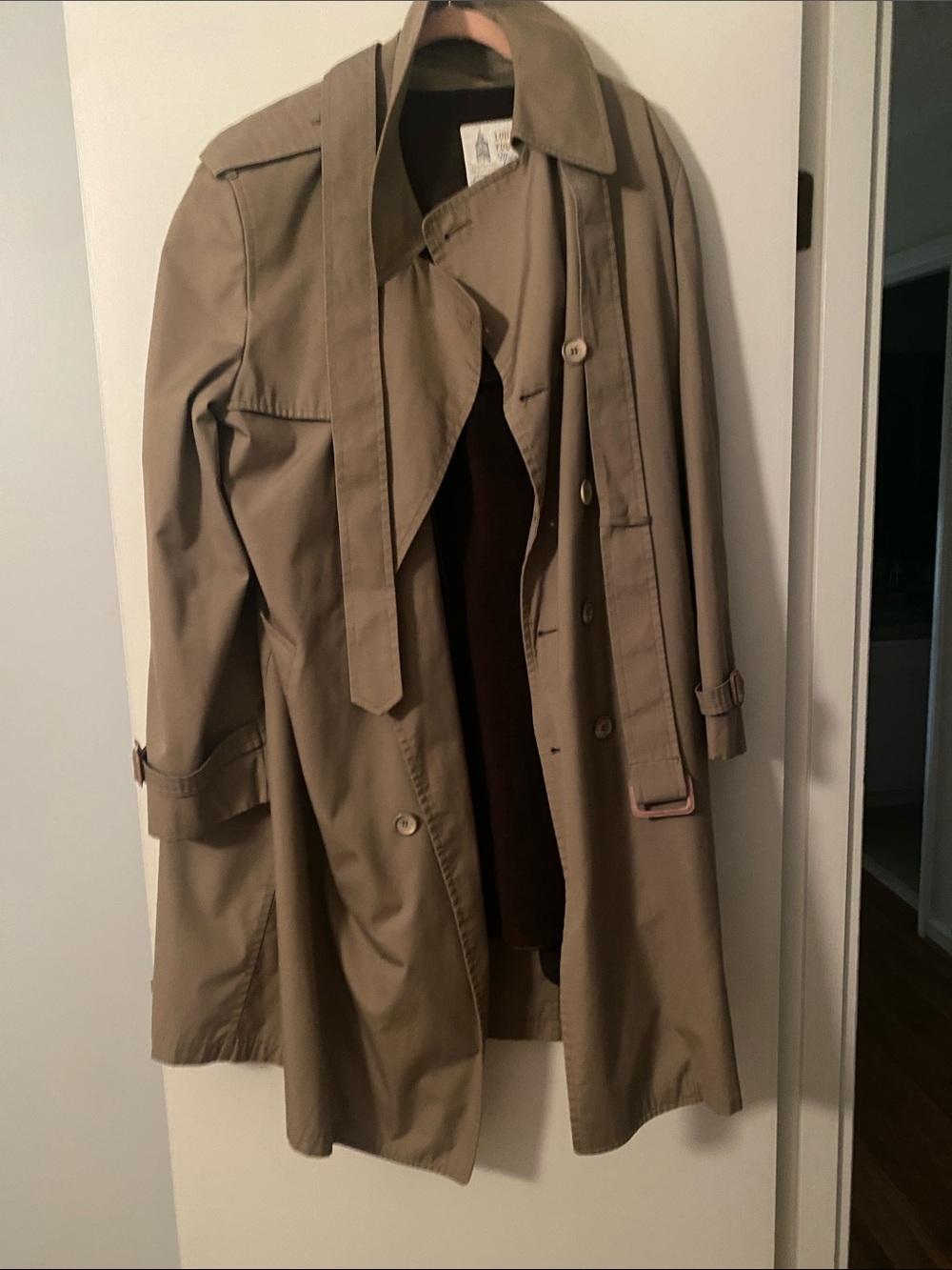 London Fog Classic Khaki-Tan Trench Coat with Belt